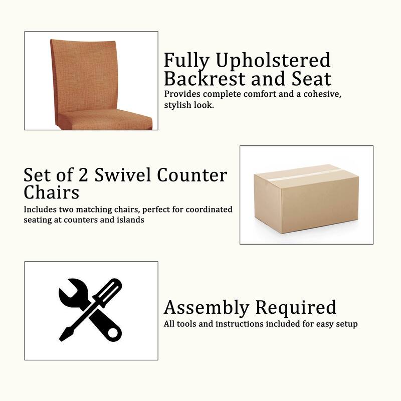 CraftPorch Minimalist Swivel Counter Chairs with Round Table