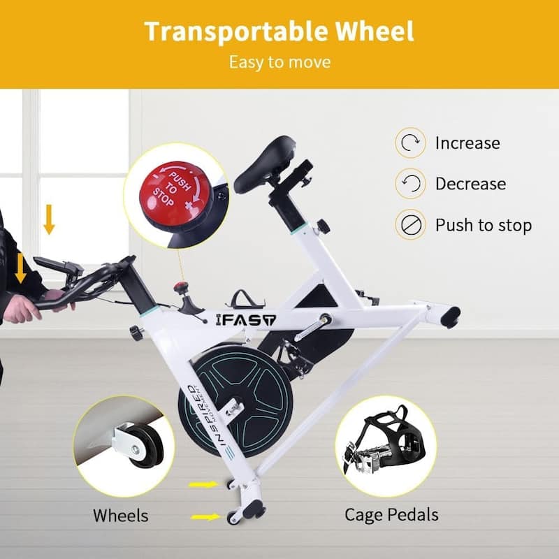 Stationary Bikes for Home Spin Indoor Exercise Bike with LCD Monitor and Comfortable Seat Cushion