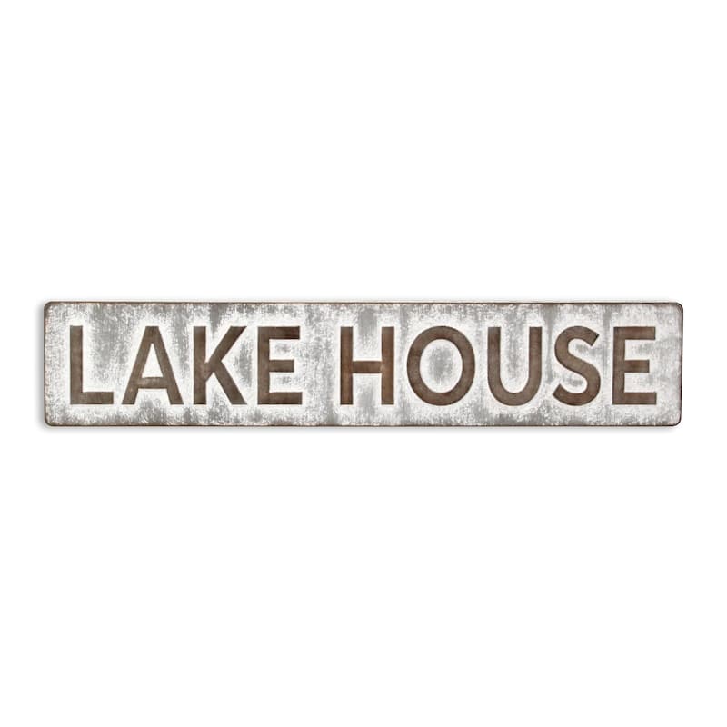Roven Large Galvanized "Lake House" Sign