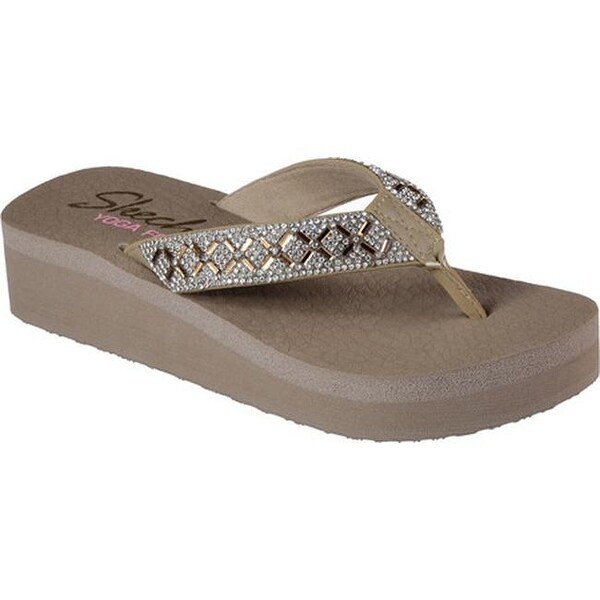 skechers cali vinyasa wedge flip flop