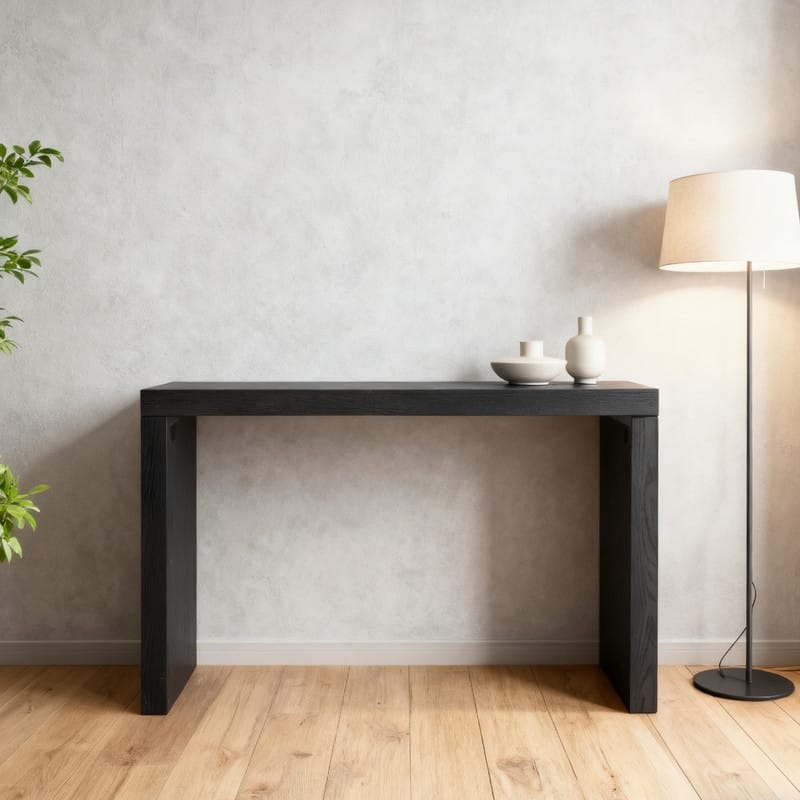 58''Modern Wooden Long Console Table for Entryway and Living Room - MDF - Natural