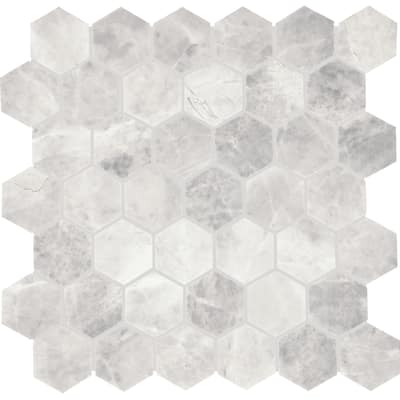 Daltile Eclessia Marble Natural Stone 2" Hexagon Mosaic Honed (10 PCS Per Carton) (9.70 SQFT Per Carton)