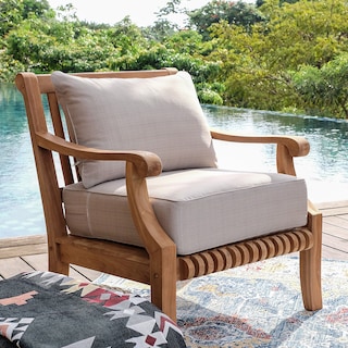 Cambridge Casual Chara Teak Patio Club Chair with Cushion
