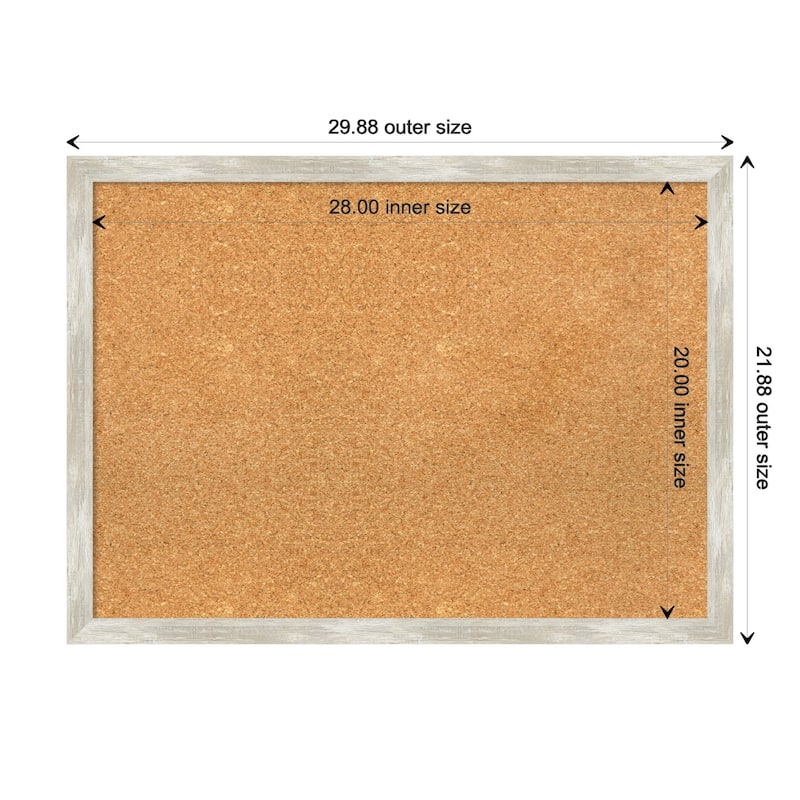 Crackled Metallic Narrow Narrow Framed Cork Bulletin Memo Board