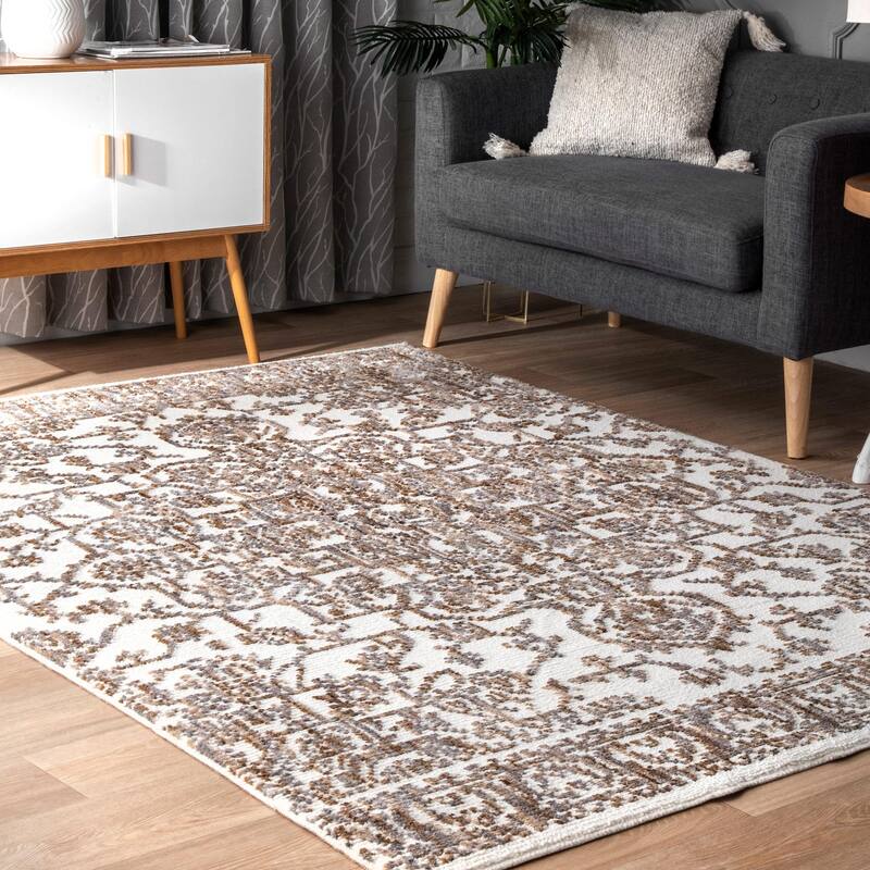Nuloom Transitional Vintage Lavish Mayen Medallion Area Rug