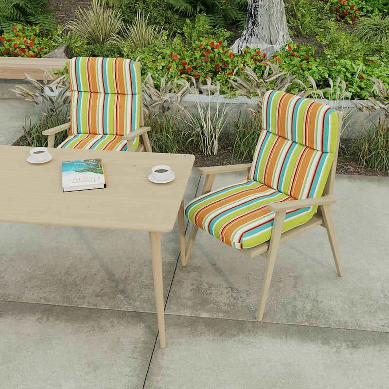 22" x 45" Outdoor Chair Cushion with Ties and Loop - 45'' L x 22'' W x 5'' H