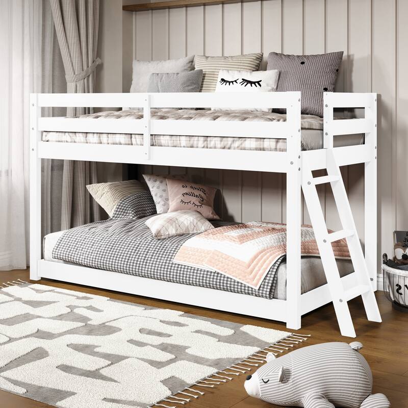Taylor & Olive Trillium Twin Low Loft Bed with a Twin Under Bed