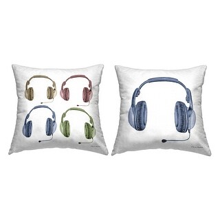 Stupell Various Gamer Headsets Printed Outdoor Throw Pillow Design by ...