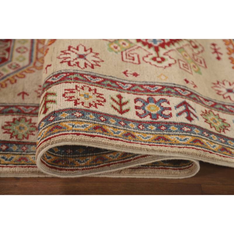 Geometric Kazak Runner Rug Handmade Wool Carpet - 2'10" x 13'0"