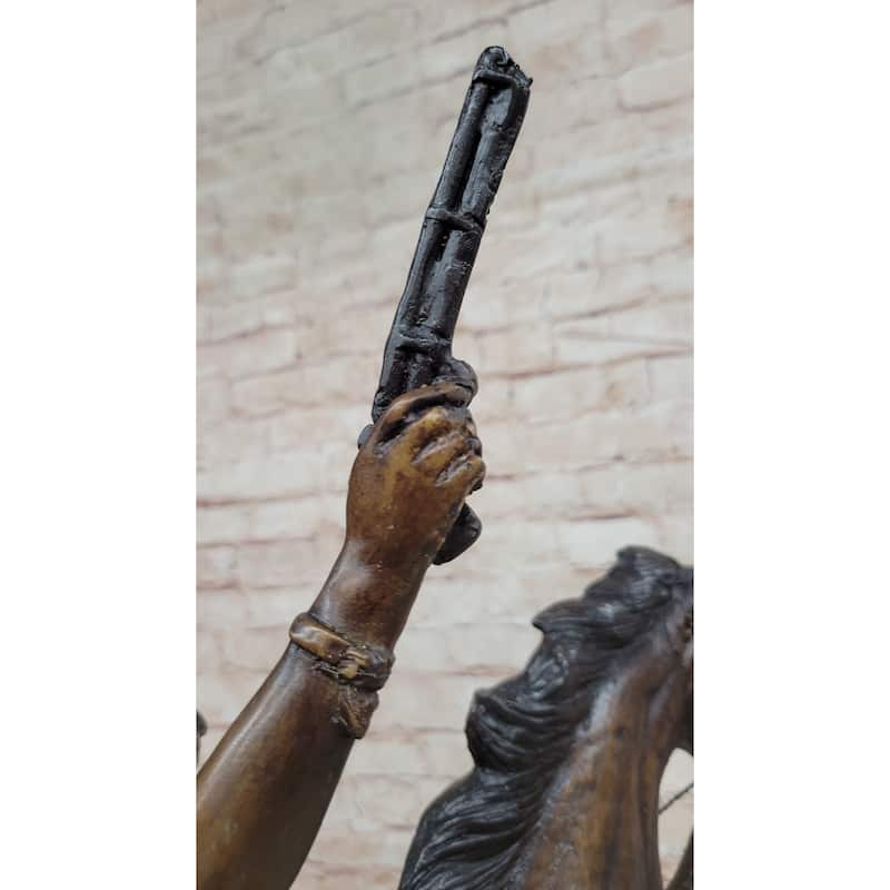 War Chief Native American Bronze Statue Sculpture Western Art Marble Base 24 Inches X 23 Inches