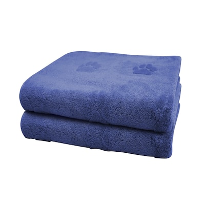 2 Pack X-Large Dog Paw Bath Towels 27.5"x40", Super Absorbent and Soft Pet Grooming Towel