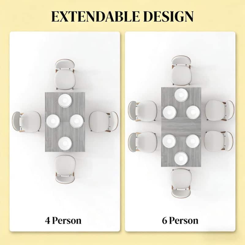 Modern Style Extendable Dining Table, Expandable Kitchen Table