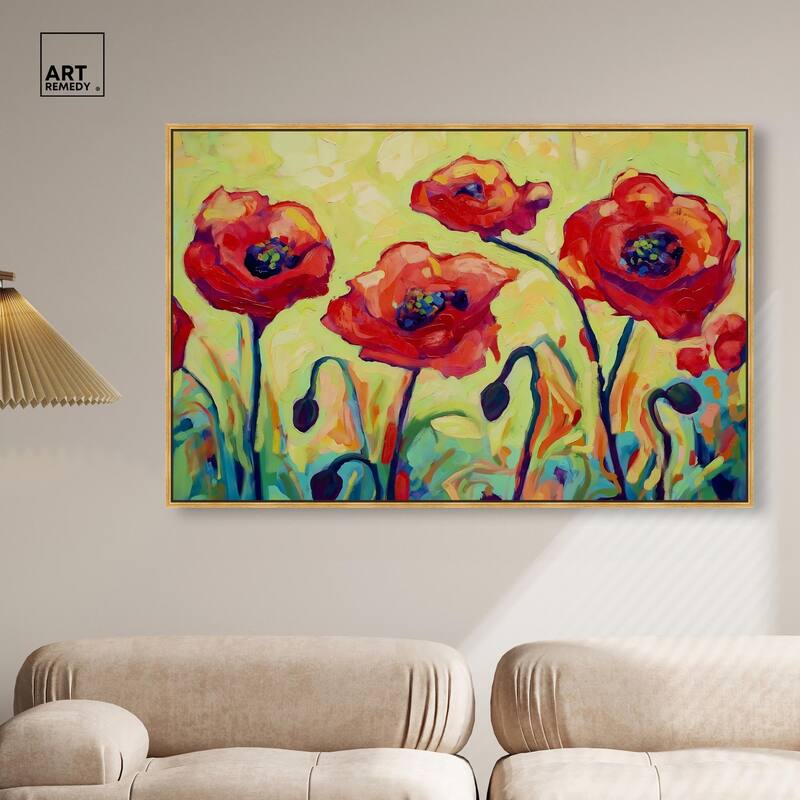 Red Poppy Field II Canvas by Art Remedy