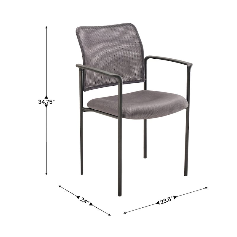 Comfort Mesh Stackable Steel Side Chair with Arms - 24"D x 23.5"W x 34.75"H