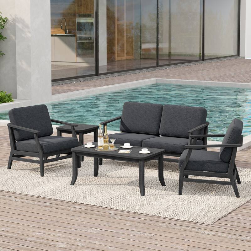 Outdoor Conversation Set Patio Chair, Loveseat with Tables
