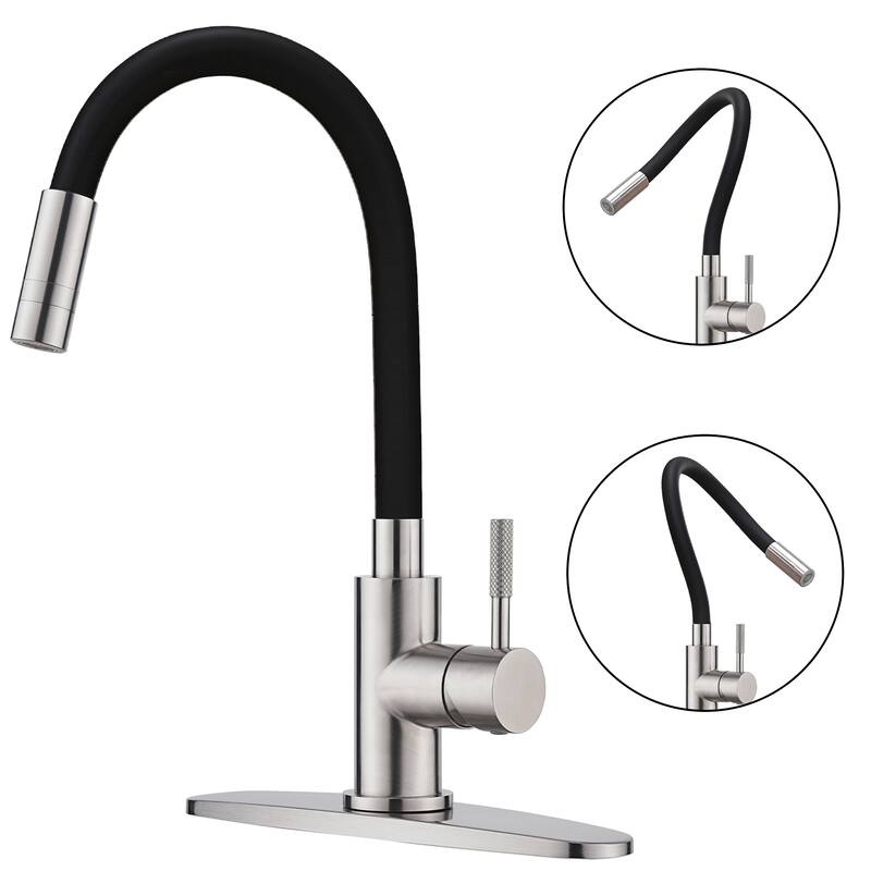Single Handle Pull-Down Sprayer Kitchen Faucet - Stainless steel