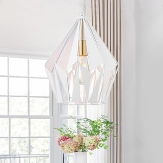 Industrial Geometric Metal Pendant Light Hanging Kitchen Fixture - Dia.12-in