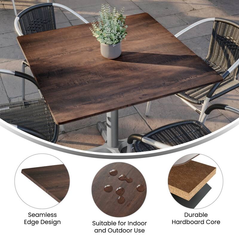 Commercial HPL Wrapped Seamless Scratch and Stain Resistant Tabletop - 36"W x 36"D x 1.5"H