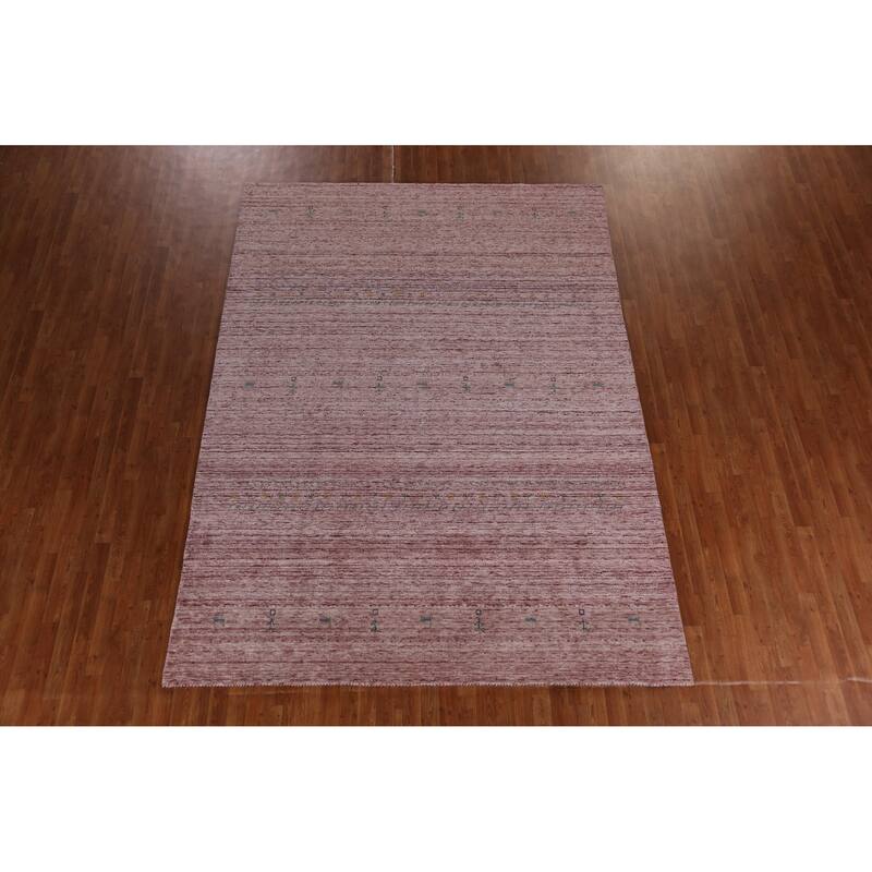Hand Knotted Oriental 100% Wool Carpet Tribal Animal Pictorial Multi-Colored Gabbeh Area Rug - 10' 8'' X 7' 10''