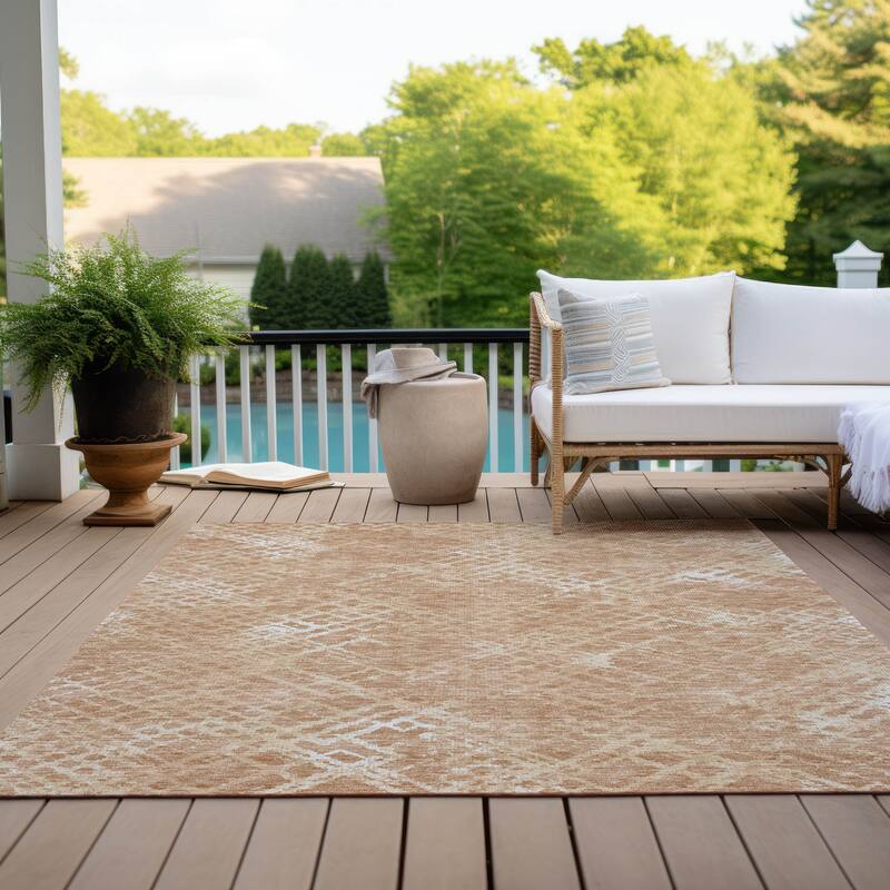 Machine Washable Indoor/ Outdoor Chantille Vintage Trellis Rug
