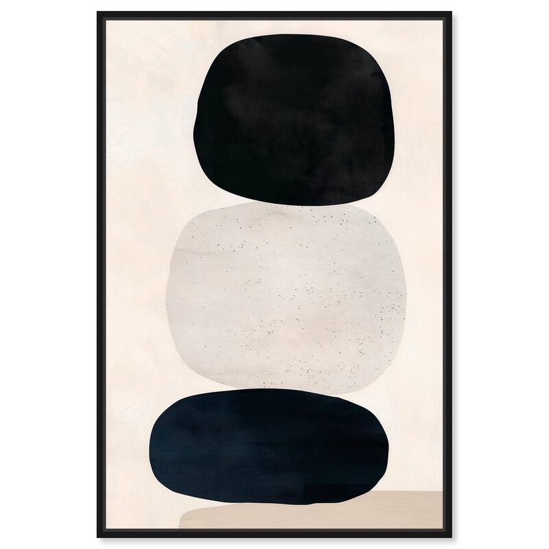 Pebble Pillars I Canvas by Art Remedy - 36" x 54" - Black