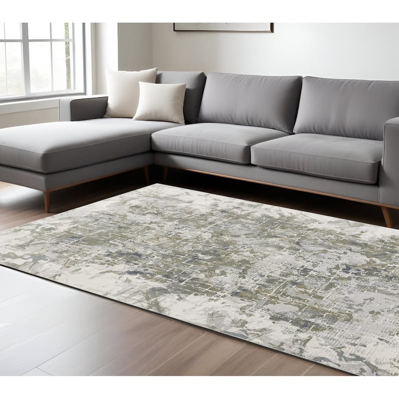 Sota Distressed Abstract Modern Non Skid Stain Resistant Woven Durable Area Rug By HomeRoots - 8' x 10'