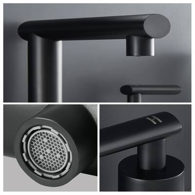 Modern 2 Handle Waterfall Bathroom Sink Faucet with Pop Up Drain Assembly and Lead Free Supply Hose, Rust Resistant