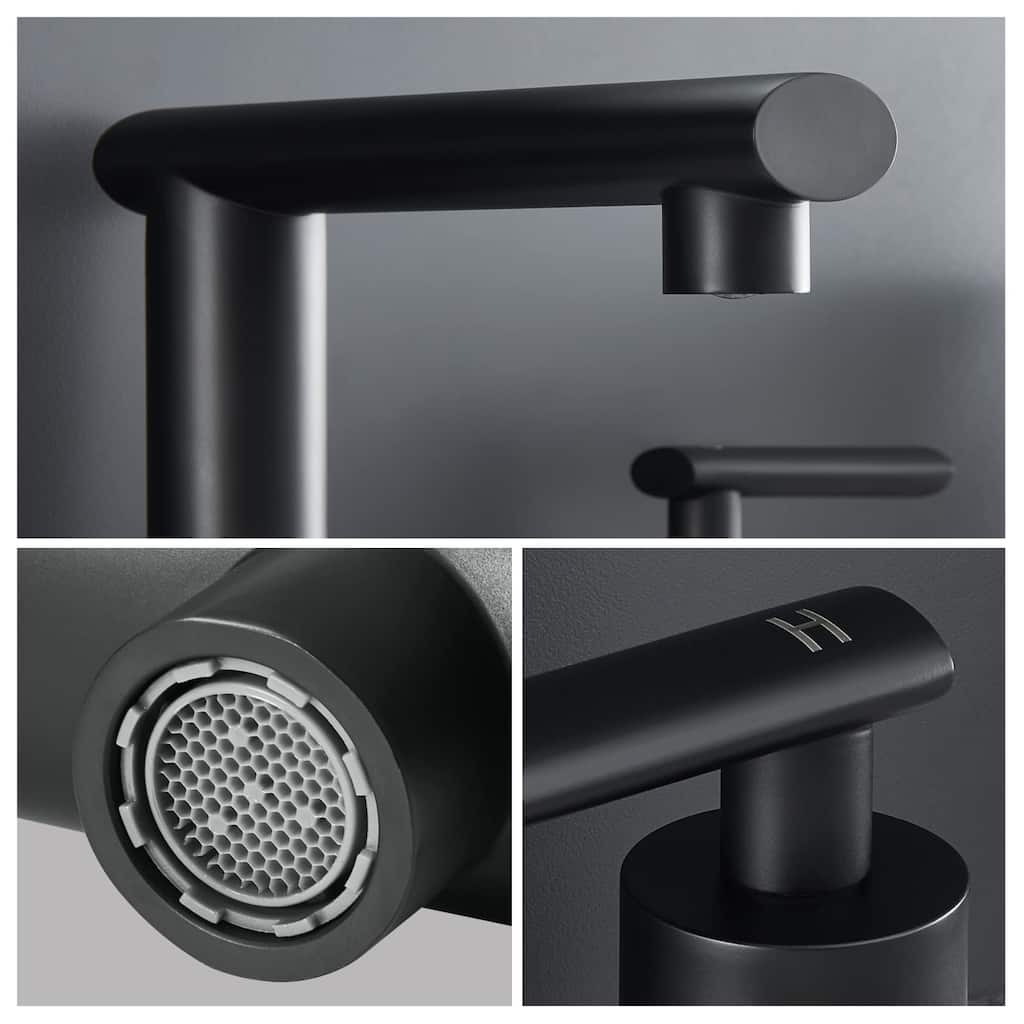 Modern 2 Handle Waterfall Bathroom Sink Faucet with Pop Up Drain Assembly and Lead Free Supply Hose, Rust Resistant