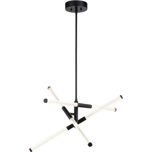 slide 2 of 11, Vaxcel Lighting P0425 3 Light 27" Wide LED Suspension Pendant Matte Black
