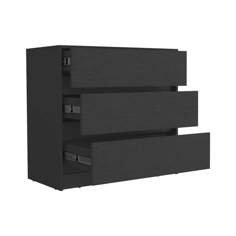 Modern 3 Drawer Dresser Wood Storage Chest for Bedroom or Office