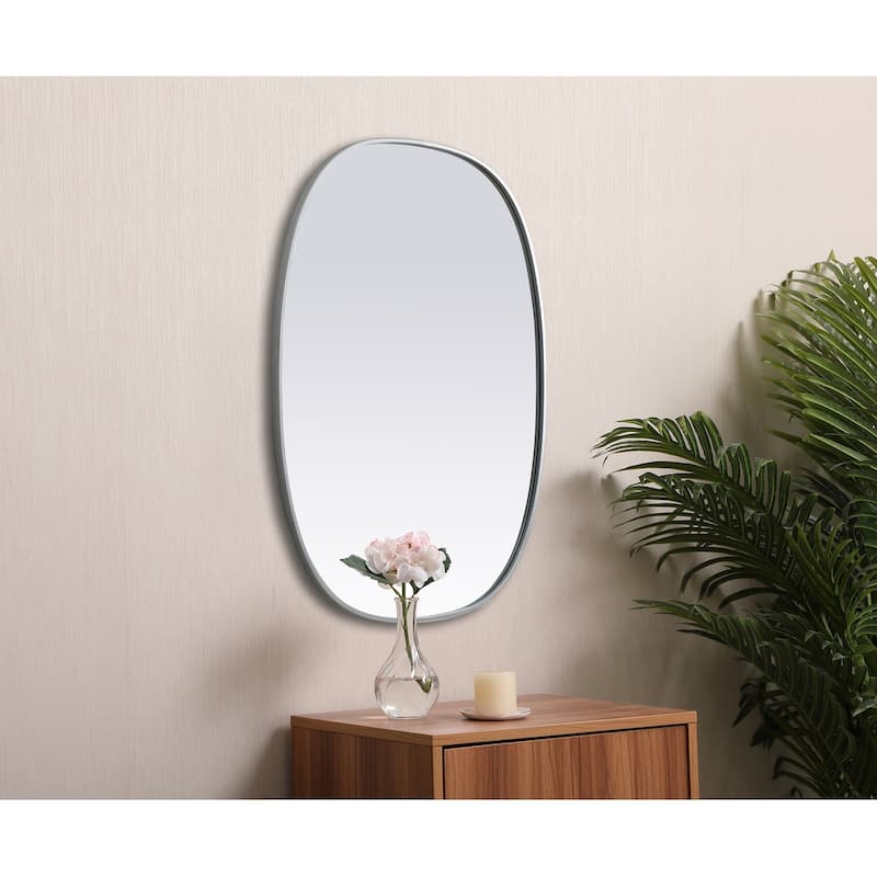 Indigo Home Metal Frame Oval Mirror 30x40 Inch