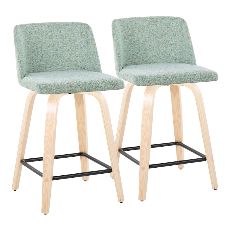 Carson Carrington Vallberga 24" Counter Stool with Natural Wood Base (Set of 2)
