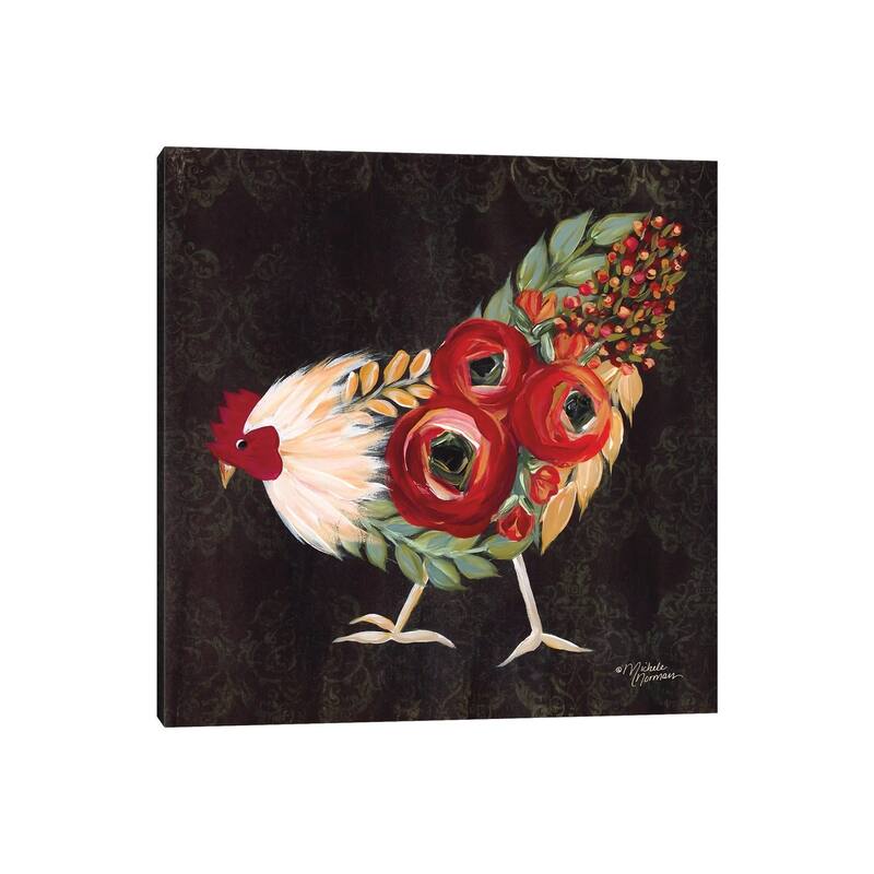 iCanvas "Botanical Rooster" by Michele Norman Canvas Print