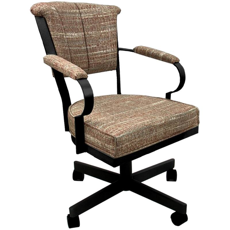 Miami Swivel Metal Caster Chair on Reading Base - 18" High Seat - Watusi Madder - Black