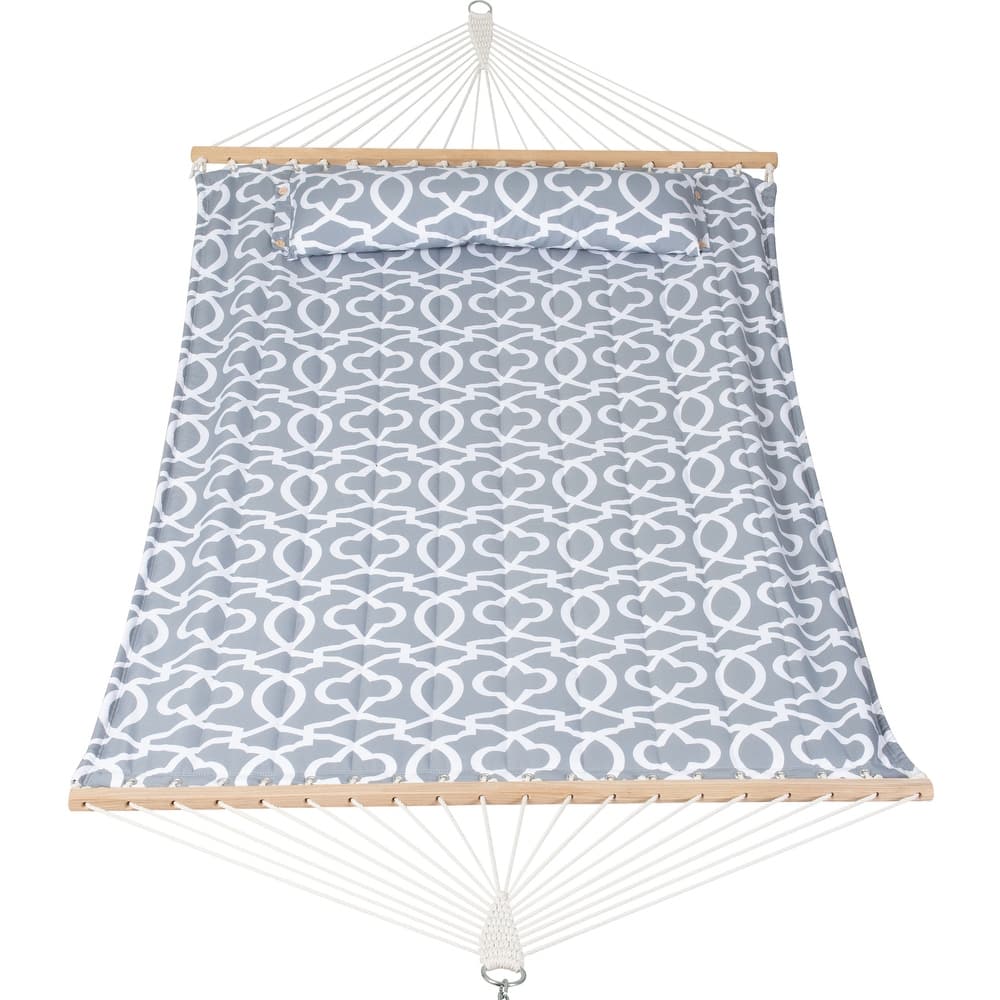 78'' Quilted 2 Person Hammock Beach Swing with Spreader Bars&Pillow - 55.1*122*1
