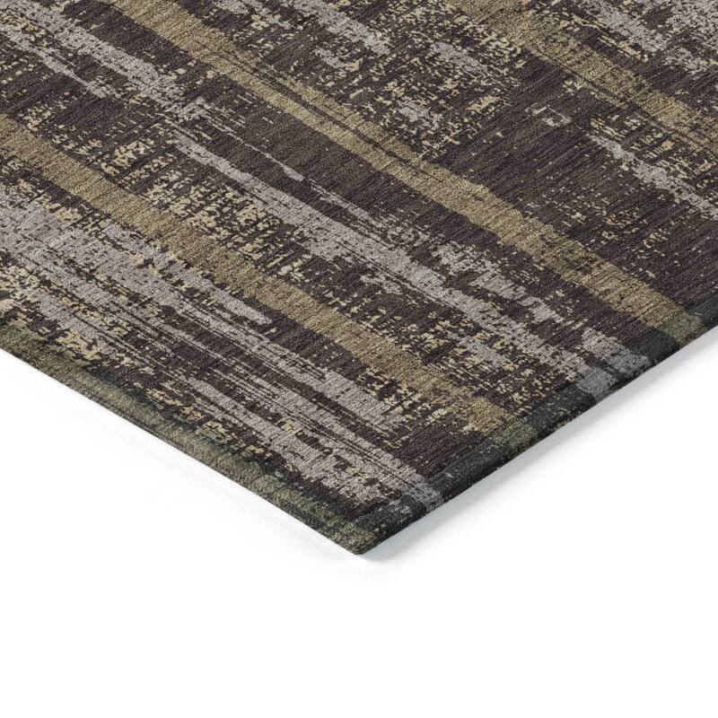 Machine Washable Indoor/ Outdoor Chantille Stripe Ombre Rug