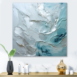 Designart "Silver Shimmer" Abstract Landscape Metal Large Print