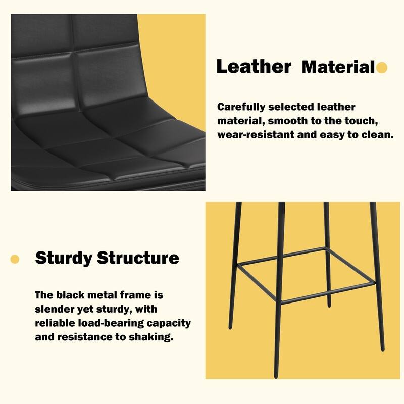 Metal Upholstered Bar Stools (Set of 4)