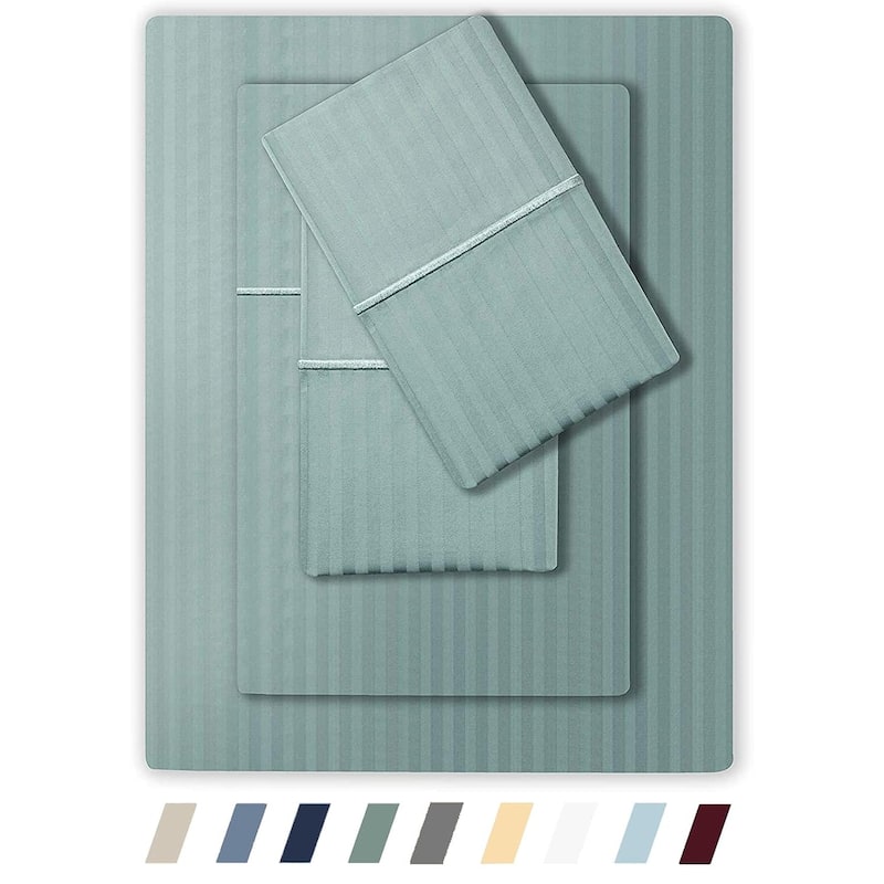 Feather & Stitch 500 Thread-Count Sheets Set - Split King - Granite Green