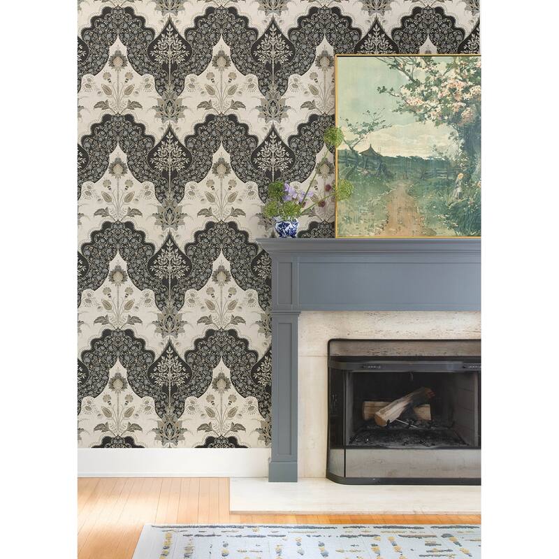 A-Street Prints Auden Black Floral Grandeur Wallpaper