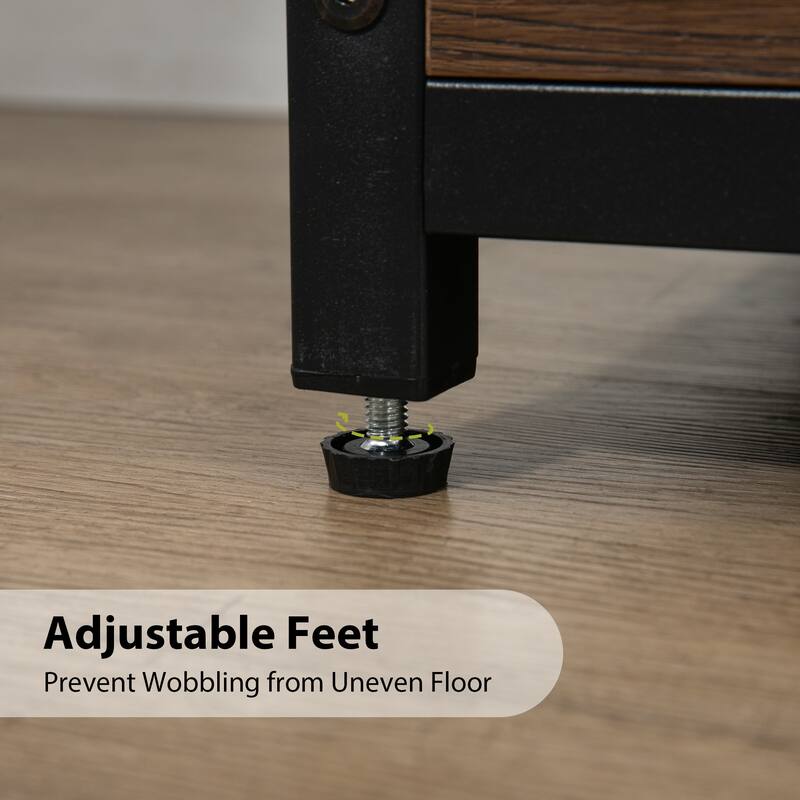 Industrial Bookcase with File Cabinet Drawers, 62.7 in Tall Bookshelf 4 Tier, Freestanding Storage Home Office Cabinet