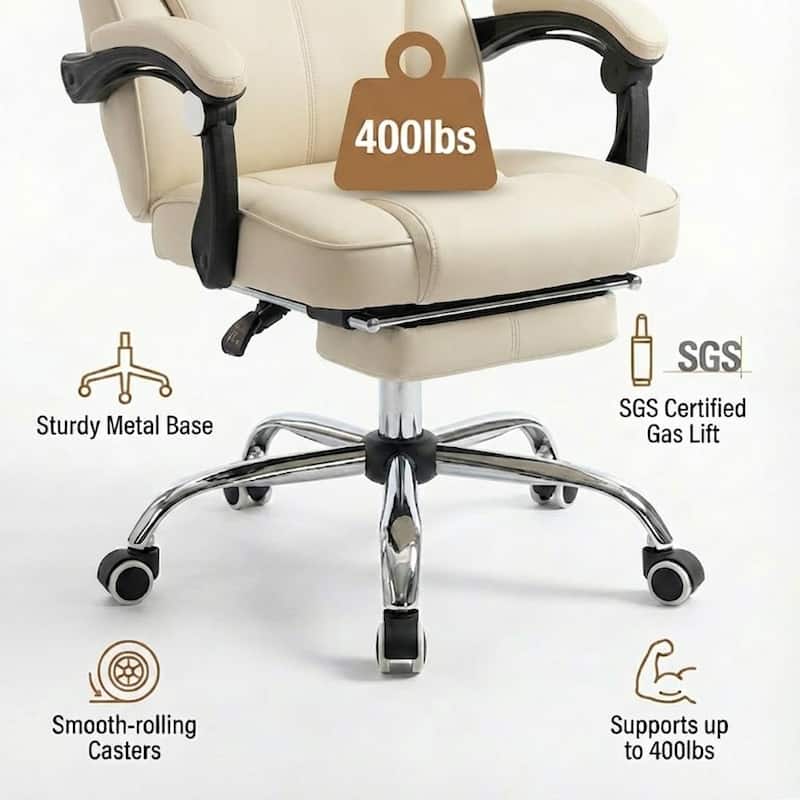 Ergonomic High-Back Office Chair with Footrest