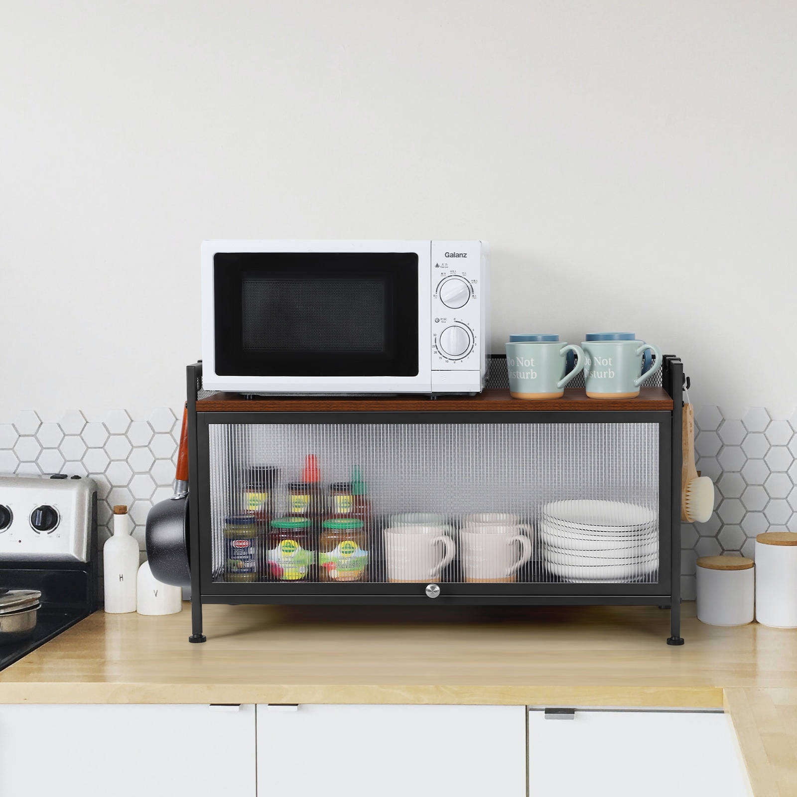 Kitchen Microwave Cabinet Storage  Multifunctional Microwave Rack -  Household - Aliexpress