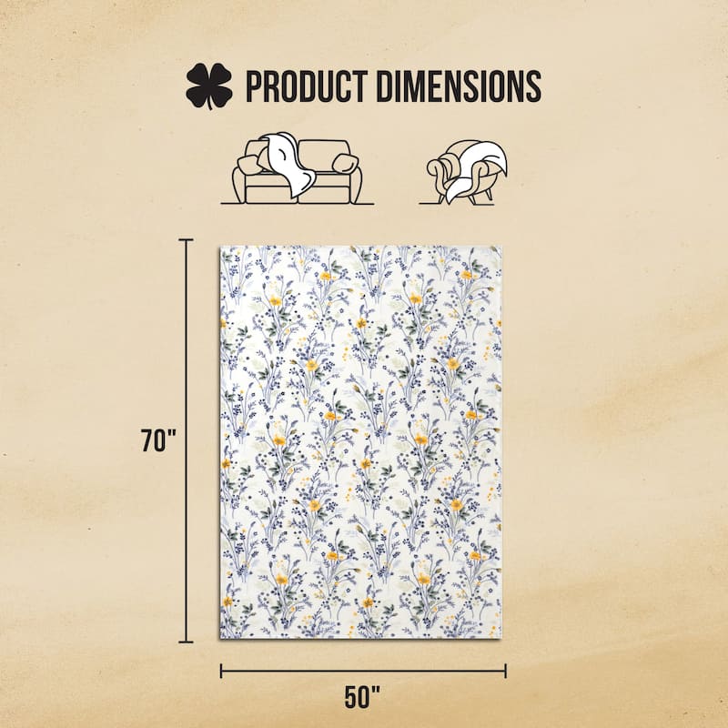 Lucky Brand Wild Flower Blankets Plush
