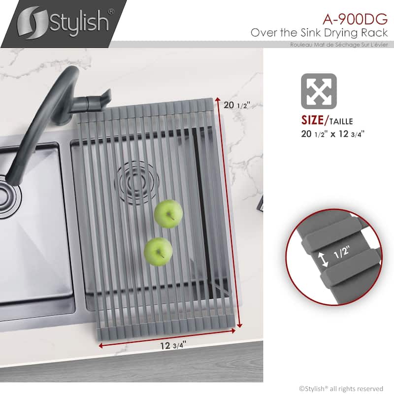 STYLISH Multipurpose Over Sink Roll-Up Dish Drying Rack