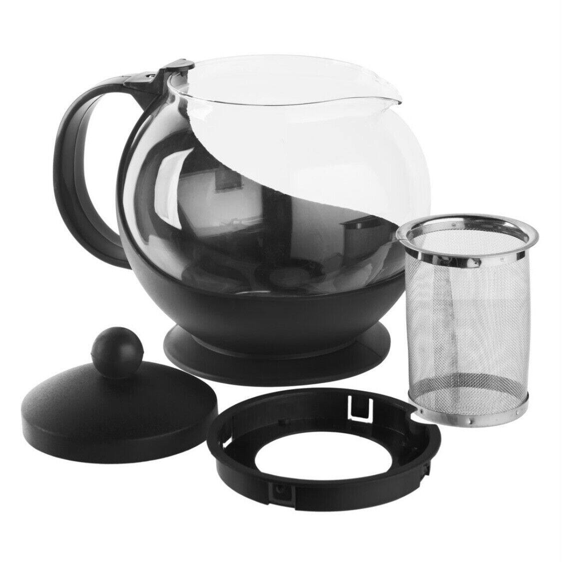 25 oz Tempered Glass Teapot with Stainless Steel Infuser Bed Bath