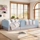 preview thumbnail 17 of 124, Twin/Full/Queen Teddy Fleece Floor Bed with Upholstered Safety Rails and Pocket
