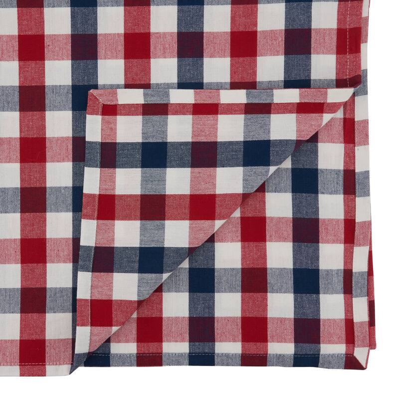 Cotton Tablecloth With Gingham Check Design