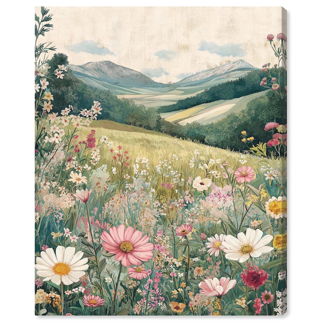 Floral Valley Vista Canvas by Art Remedy, Gallery Wrapped