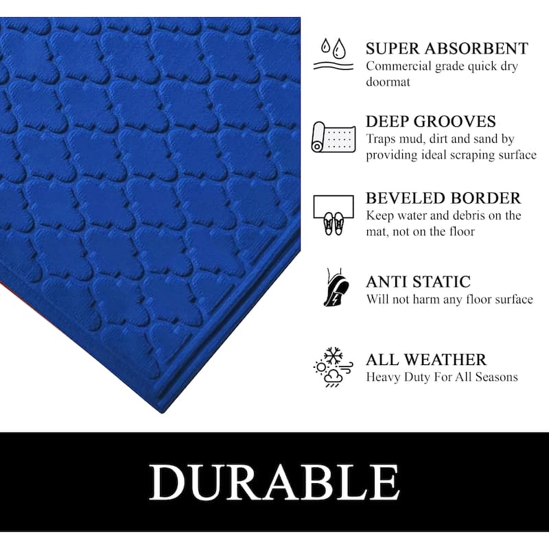 A1HC New All Weather Superior Dirt and Moisture Absorbing Polypropylene Door Mat with Non-Slip Backing for Inside Outside Use